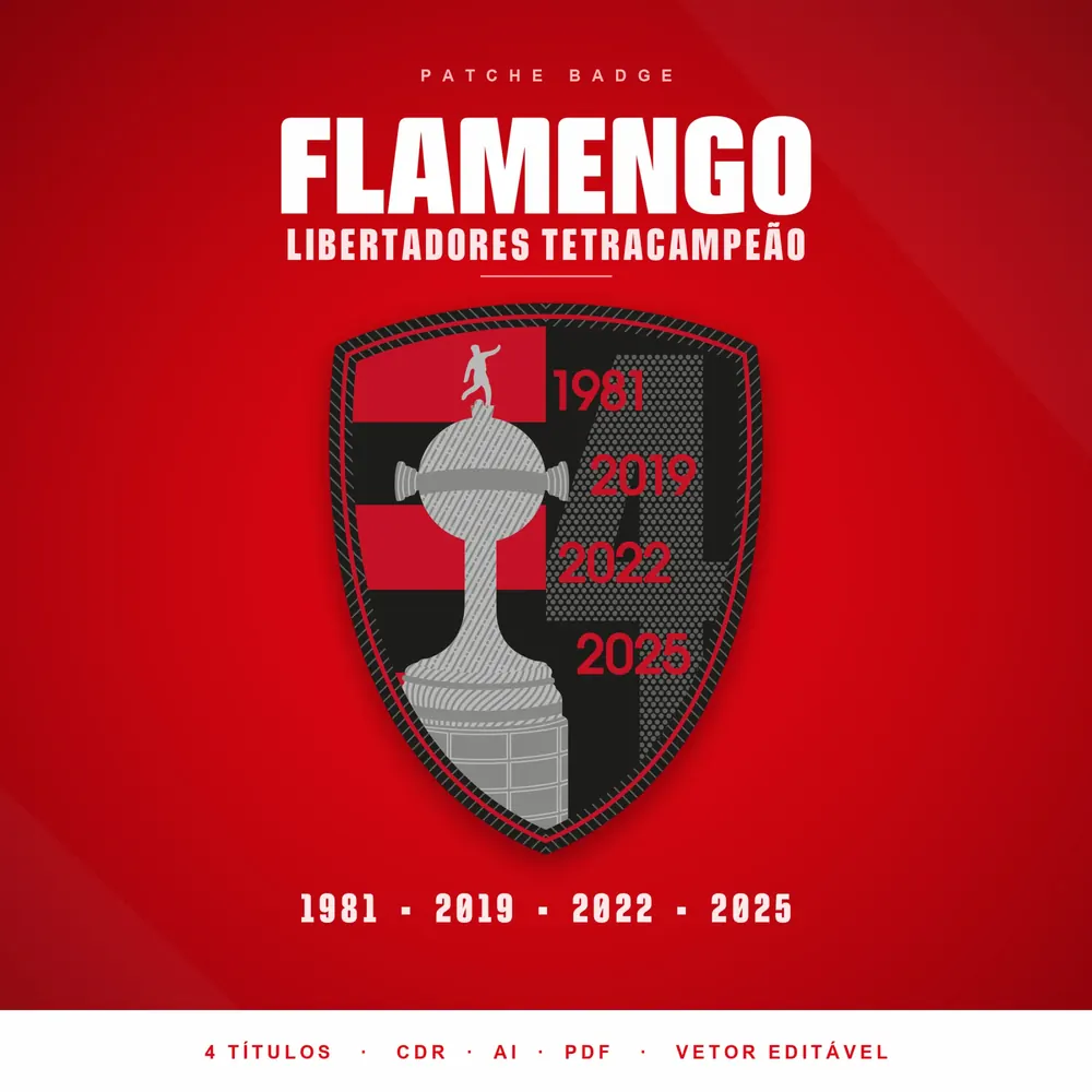 Camisa Patche Badge Flamengo Libertadores Tetracampeão AI