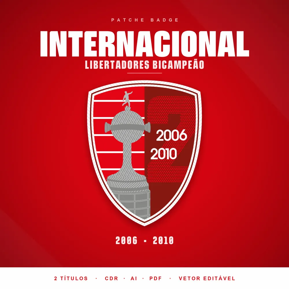 Camisa Patche Badge Internacional Libertadores Bicampeão ial