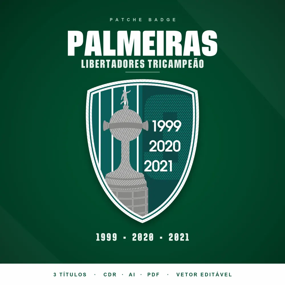 Camisa Patche Badge Palmeiras Libertadores Tricampeão AI