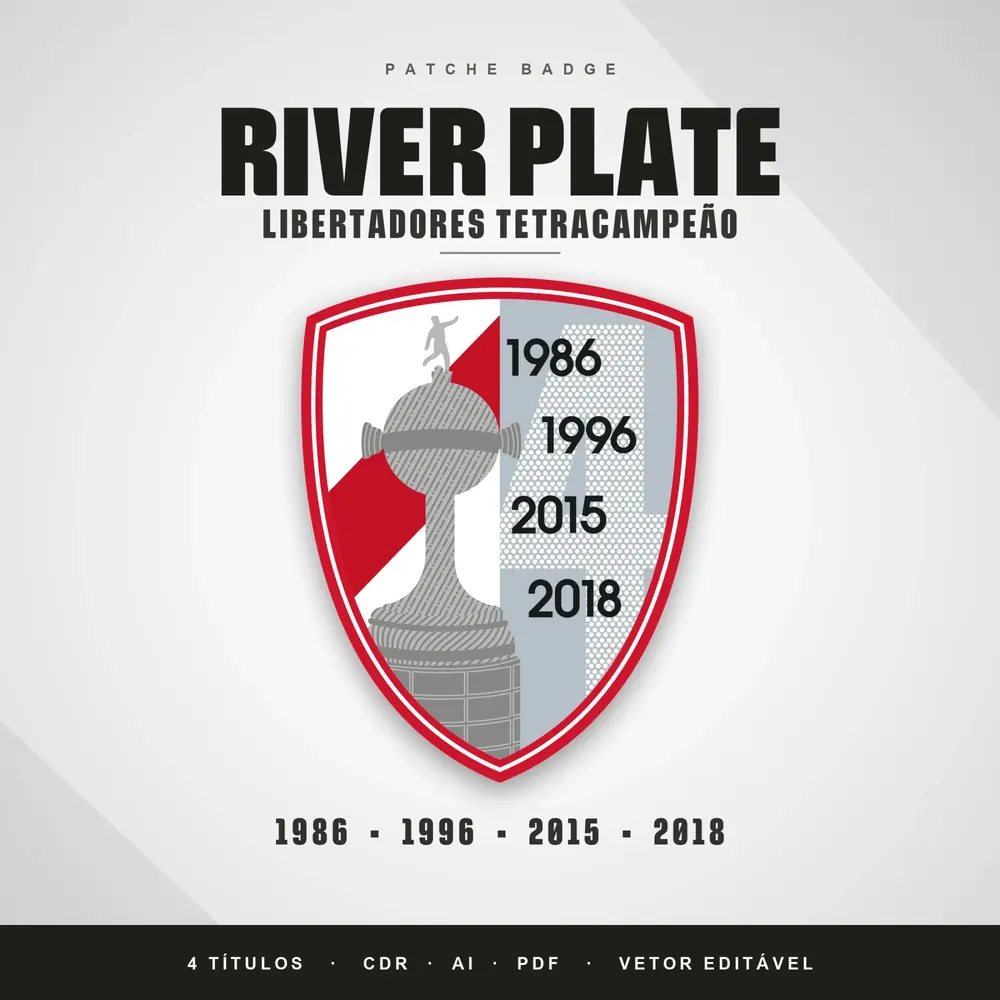 Camisa Patche Badge River Plate Libertadores Tetracampeão ial