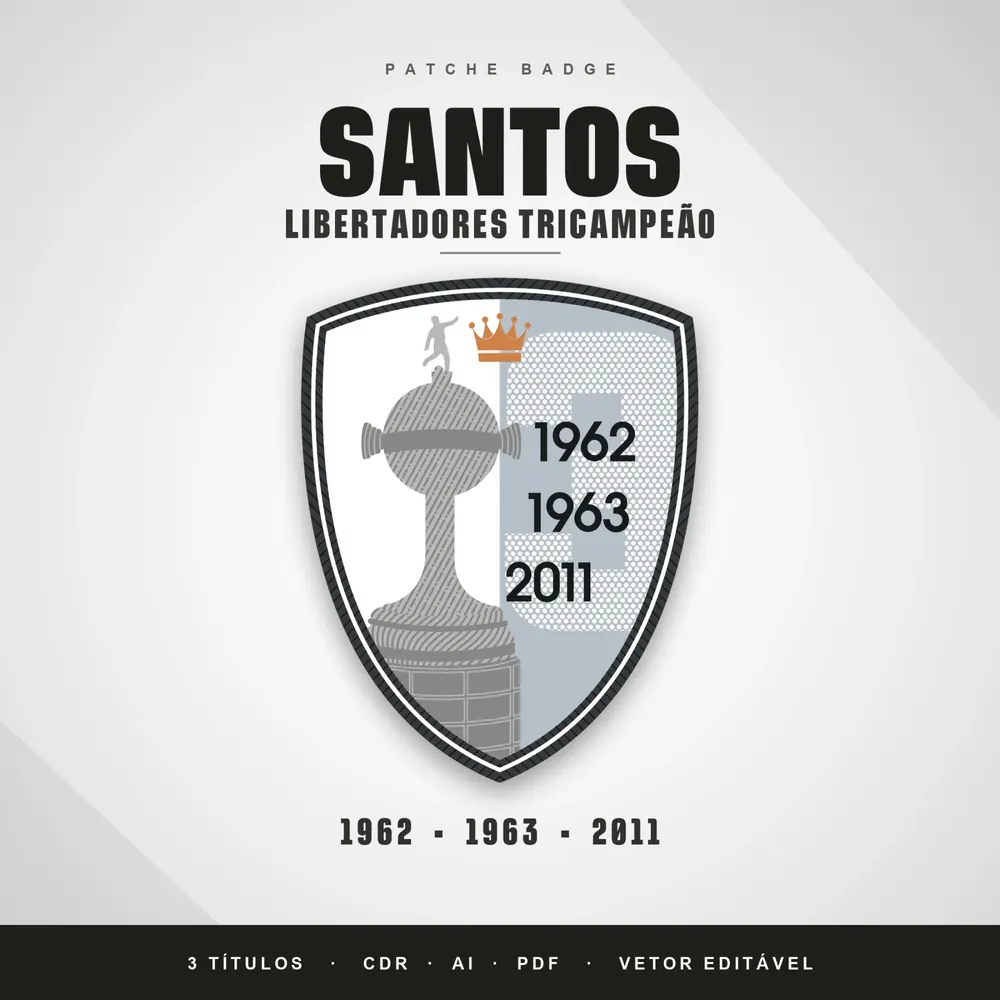 Camisa Patche Badge Santos Libertadores Tricampeão em AI