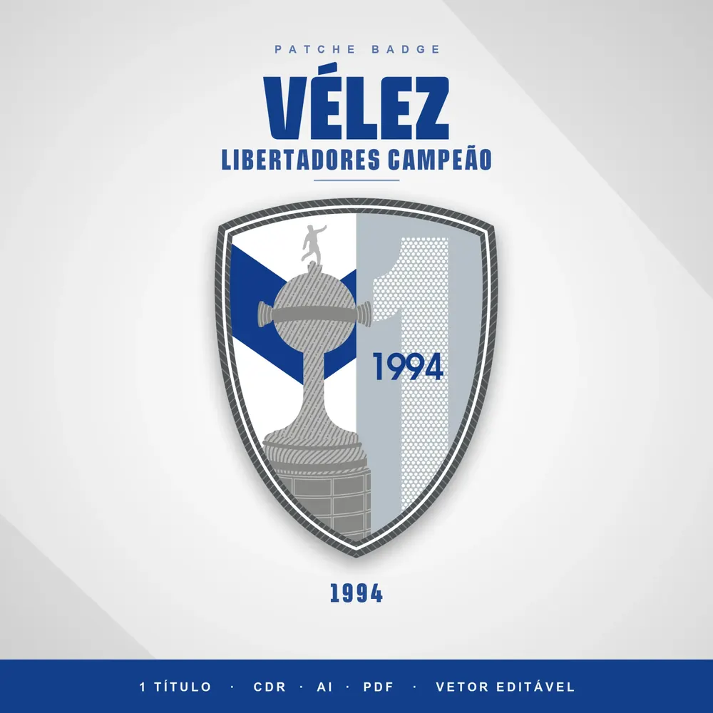 Camisa Patche Badge Vélez Libertadores Campeão para Bordado