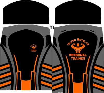 Camisa para Personal Trainer nas cores preta e laranja