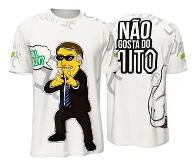 Camiseta Bolsonaro Caricatura Branca