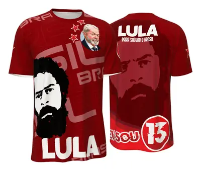 Camiseta Lula Estêncil Vermelha