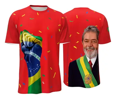 Camiseta Lula Punho Colorido