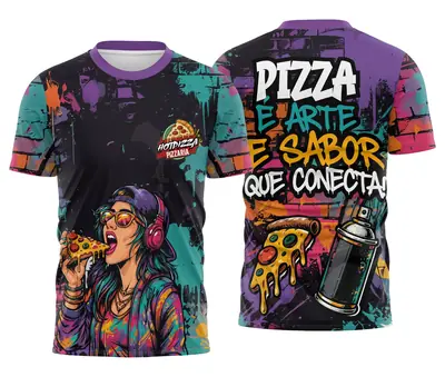 Blusa Uniforme Pizzaria Grafite Urbano Pizza é e Sabor