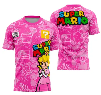 Camisa Interclasse Princesa Peach (Série Super Mario Bros)