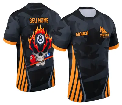 Arte Camisa Personalizada de Sinuca - Snook - Bilhar Modelo 047