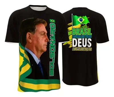 Camiseta Bolsonaro Preta de Perfil
