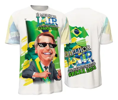 Camisa Estampa Bolsonaro Bandeira Hasteada