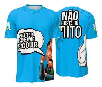 Camisa Bolsonaro Azul Caricatura