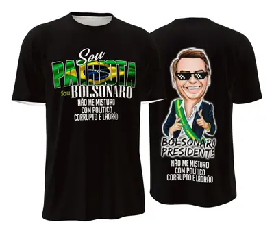 Camisa Modelo Bolsonaro Patriota Preta