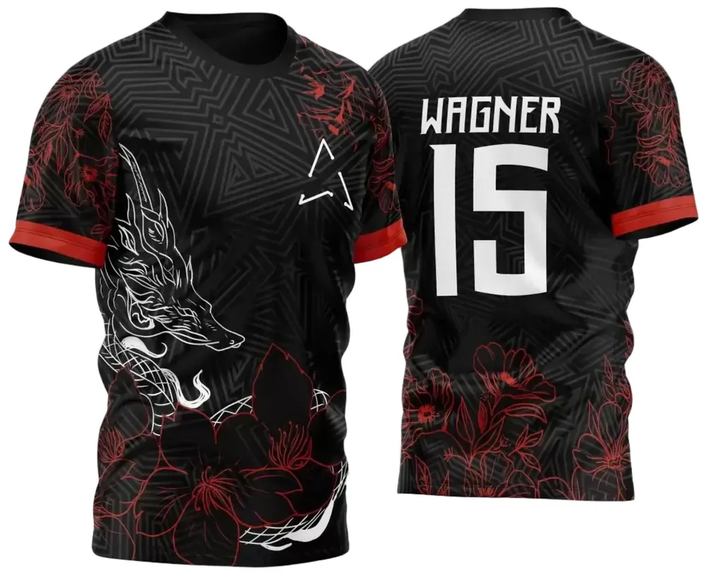 Camisa Futebol Interclasse Floral Dragão Chinês