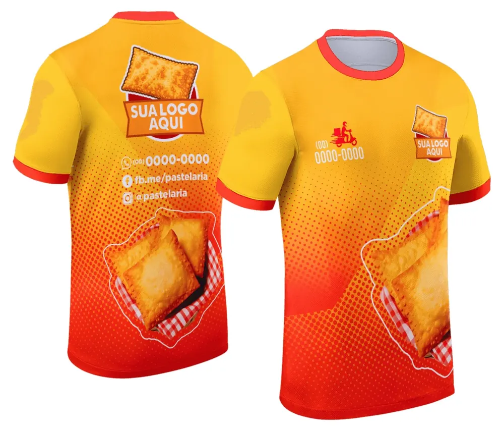 Camisa Uniforme Fast Food Pastel