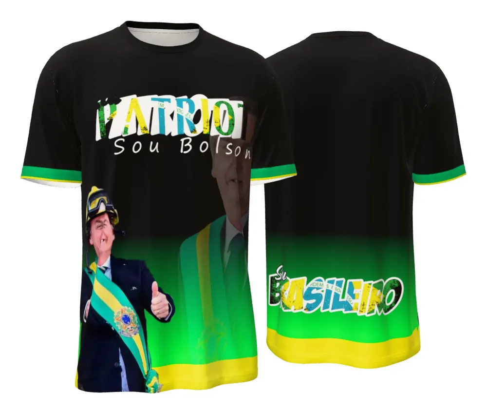 Camiseta Bolsonaro Preta e Verde